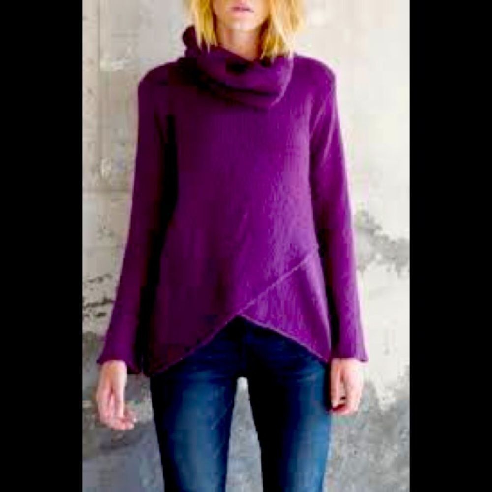 Wooden Ships/ Anthropologie Clare cowl neck sweater in plum